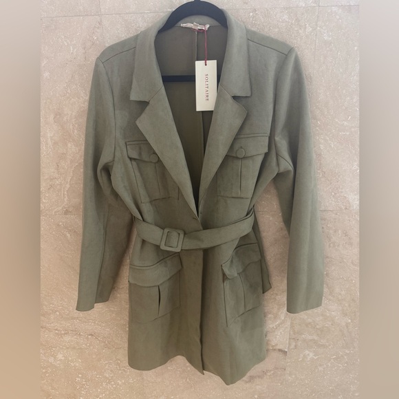 Solitaire Suede Utilitarian Jacket NWT LARGE - Picture 2 of 6